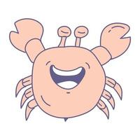 Élément de conception d'illustration vectorielle de crabe mignon vecteur
