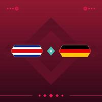 costa rica, match du monde de football allemand 2022 contre sur fond rouge. illustration vectorielle vecteur