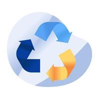 trois flèches montrant le concept de recyclage vecteur