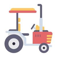icône de véhicule d'agronomie, conception plate de tracteur vecteur