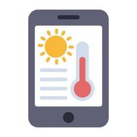 icône du design plat de l'application météo mobile vecteur