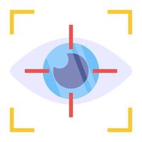 une icône de conception colorée de la reconnaissance de l'iris vecteur