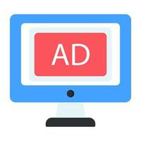 icône de conception créative de publicité en ligne vecteur