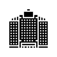 gratte-ciel de bureau bâtiment glyphe icône illustration vectorielle vecteur