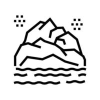 illustration vectorielle d'icône de ligne de paysage de montagne vecteur