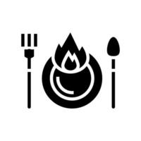 illustration vectorielle d'icône de glyphe de nourriture épicée vecteur
