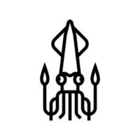 calmar céphalopode océan ligne icône illustration vectorielle vecteur