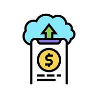 envoi d'argent icône de couleur de nuage électronique illustration vectorielle vecteur