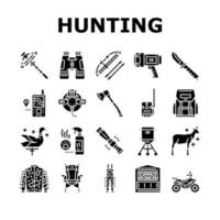 magasin de chasse vendant des icônes de collection set vector