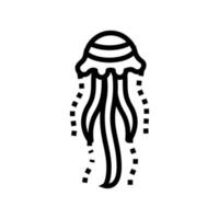 méduse océan ligne icône illustration vectorielle vecteur