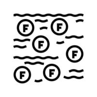 illustration vectorielle de l'icône de la ligne d'eau de fluoration vecteur