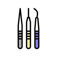 pince à épiler pour illustration vectorielle d'icône de couleur d'extension de cils vecteur