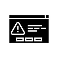 illustration vectorielle de l'icône de glyphe d'erreur de tâche informatique vecteur