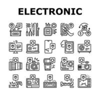 vecteur de jeu d'icônes de collection de réparation électronique