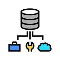 illustration vectorielle d'icône de couleur de traitement numérique d'entreprise, fixe et de stockage en nuage vecteur