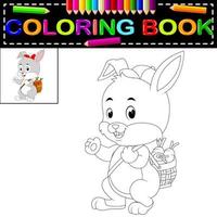 livre de coloriage de lapin vecteur