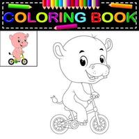 livre de coloriage hippopotame vecteur
