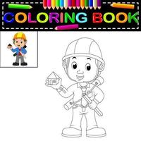 livre de coloriage jeune architecte vecteur