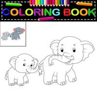 livre de coloriage d'éléphant vecteur