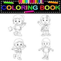 livre de coloriage pour l'école des enfants vecteur