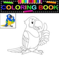 livre de coloriage perroquet vecteur