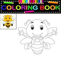 livre de coloriage d'abeille vecteur