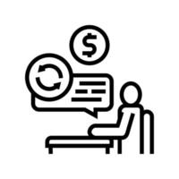 illustration vectorielle de l'icône de la ligne de l'homme d'affaires créancier vecteur