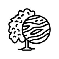 illustration vectorielle d'icône de ligne de bois de manguier vecteur