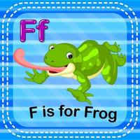 flashcard lettre f est pour grenouille vecteur