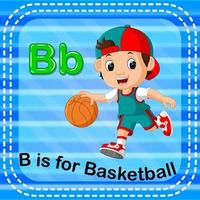 flashcard lettre b est pour le basket-ball vecteur