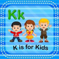 flashcard lettre k est pour les enfants vecteur