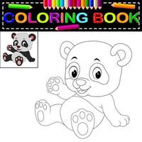 joli livre de coloriage de panda heureux vecteur