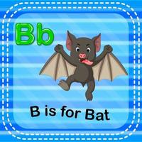 flashcard lettre b est pour chauve-souris vecteur