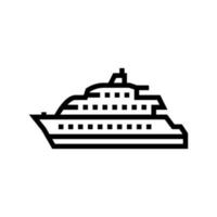 yacht à moteur bateau ligne icône illustration vectorielle vecteur