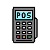 illustration vectorielle de l'icône de couleur du terminal pos mobile vecteur