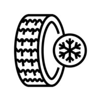 glace saison d'hiver pneus ligne icône illustration vectorielle vecteur