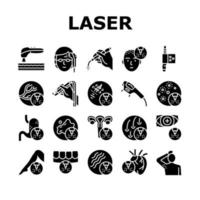 icônes de collection de service de thérapie au laser définies vecteur