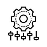 réglage de l'illustration vectorielle de l'icône de la ligne d'engrenage vecteur