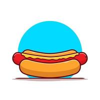 illustration d'icône de vecteur de dessin animé de hot-dog. concept d'icône d'objet alimentaire isolé vecteur premium. style de dessin animé plat