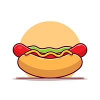 illustration d'icône de vecteur de dessin animé de hot-dog. concept d'icône d'objet alimentaire isolé vecteur premium. style de dessin animé plat