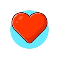 illustration d'icône de vecteur de dessin animé de coeur d'amour. signe l'icône de l'objet concept isolé vecteur premium. style de dessin animé plat
