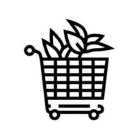 acheter des plantes dans l'illustration vectorielle de l'icône de la ligne du magasin de fleurs vecteur