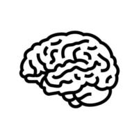cerveau, anatomie, orgue, ligne, icône, vecteur, illustration vecteur