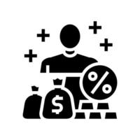 illustration vectorielle d'icône de glyphe d'expert économique vecteur