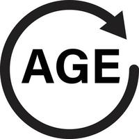 icône d'âge sur fond blanc. signe de limite d'âge. symbole de l'âge. logo de fiabilité. style plat. vecteur