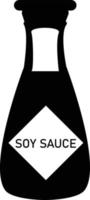 bouteille en verre de sauce soja sur fond blanc. signe de bouteille de sauce soja. icône de la sauce soja. style plat. vecteur