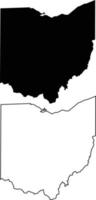 icône de carte de l'Ohio sur fond blanc. signe de l'état américain de l'Ohio. symbole de contour de l'Ohio. style plat. vecteur