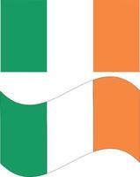 drapeau de l'irlande sur fond blanc. drapeau de la république d'irlande. style plat. vecteur