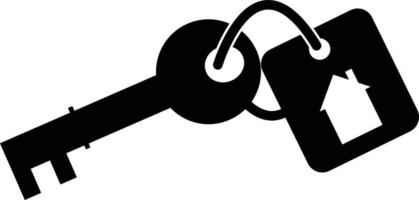 porte-clés avec icône médaillon maison sur fond blanc. porte-clés avec signe de porte-clés. maison avec symbole de trou de serrure. style plat. vecteur