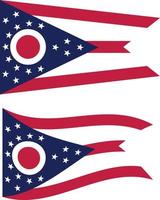 drapeau national de l'état de l'ohio. drapeau de l'ohio sur fond blanc. signe d'état de l'Ohio. style plat. vecteur